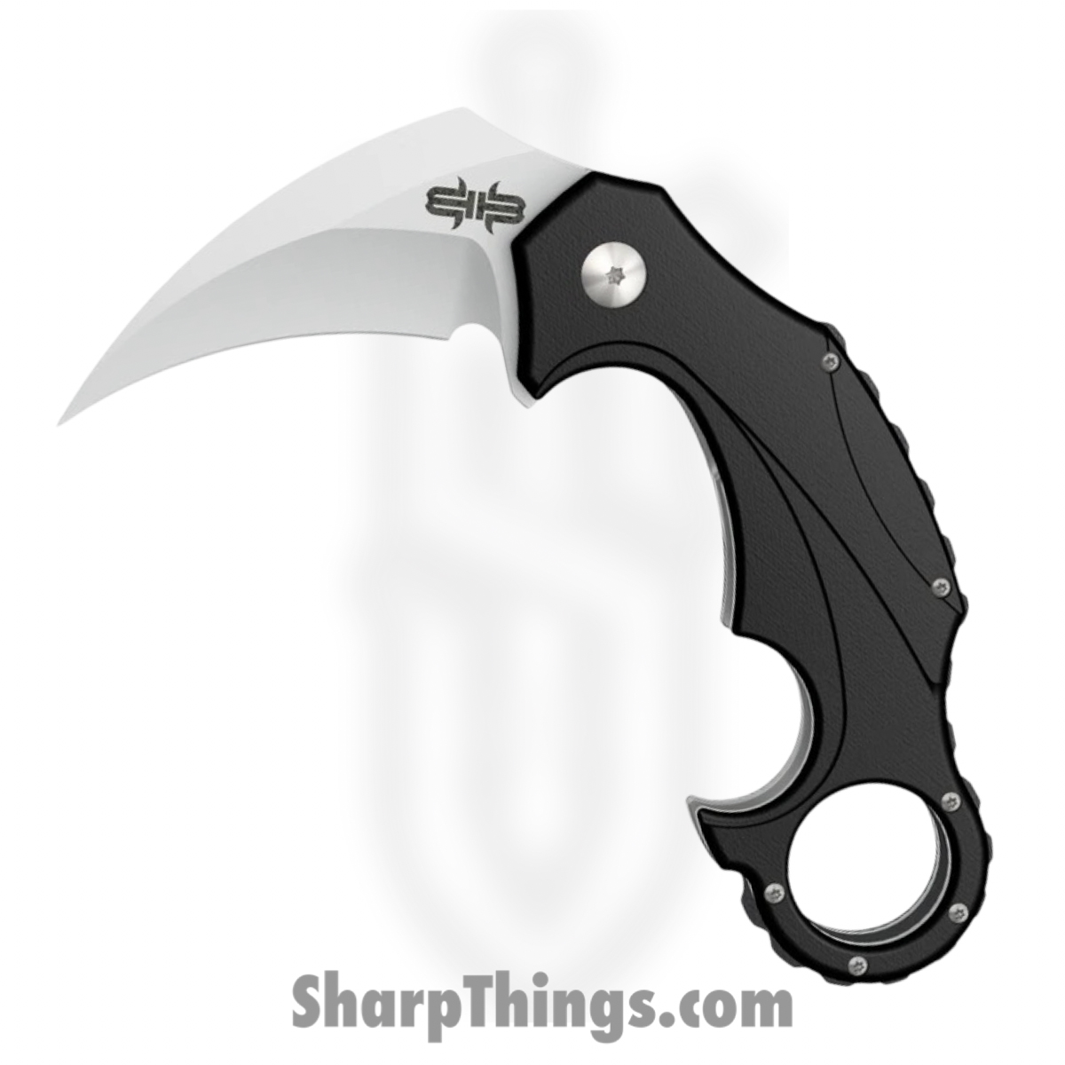 BRBM001_1.jpg Brous Blades - BRBM001 - Enforcer - Folding Knife - D2 Satin Hawkbill - G10 - Black - Image 1