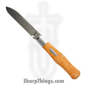 Jack Wolf Knives - COFFI-01-RCH-MAP-VAL - Coffin - Folding Knife - 14C28N Satin Sheepsfoot - Richlite - Maple Valley