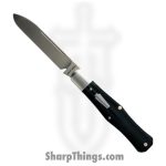 Jack Wolf Knives - COFFI-01-SMT-BLK-BON - Coffin - Folding Knife - 14C28N Satin Sheepsfoot - Smooth Bone - Black