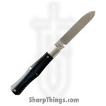 Jack Wolf Knives - COFFI-01-SMT-BLK-BON - Coffin - Folding Knife - 14C28N Satin Sheepsfoot - Smooth Bone - Black - Image 2