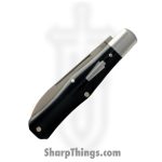 Jack Wolf Knives - COFFI-01-SMT-BLK-BON - Coffin - Folding Knife - 14C28N Satin Sheepsfoot - Smooth Bone - Black - Image 3