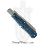 Jack Wolf Knives - COFFI-01-VIB-LIN-DEN - Coffin - Folding Knife - 14C28N Satin Sheepsfoot - Linen Micarta - Vibe Denim - Image 4