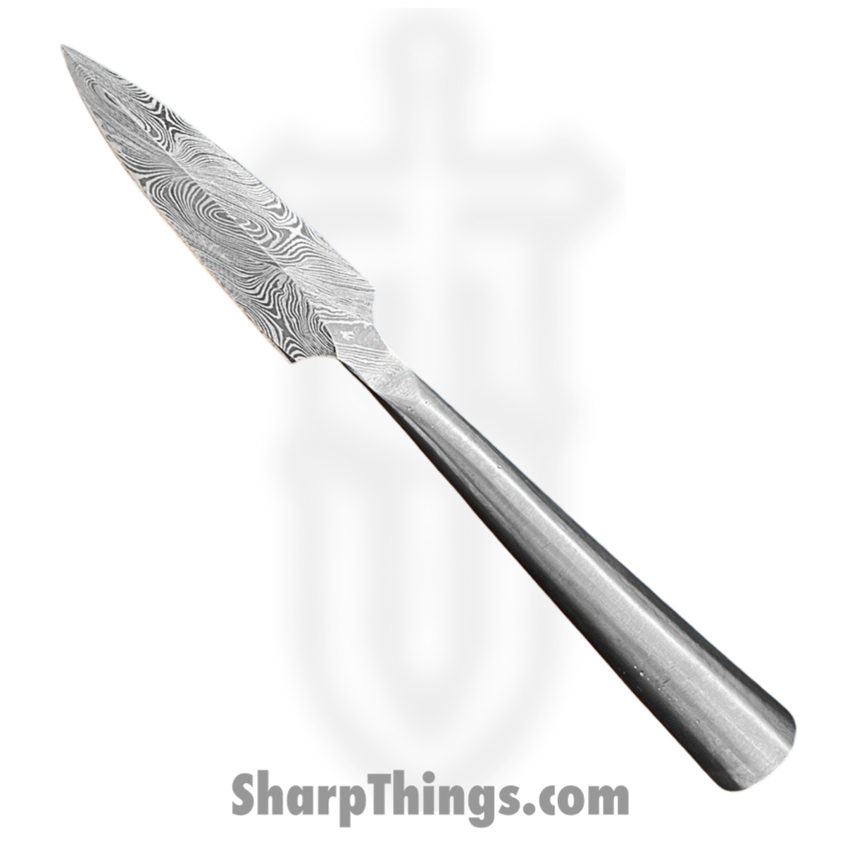 DM-SP-0106_1.jpg Silverline USA - DM.SP.0106 - Spear Head 6" - Fixed Blade Knife - 1095 HC Damascus Spear Point - Carbon Steel - Silver - Image 1