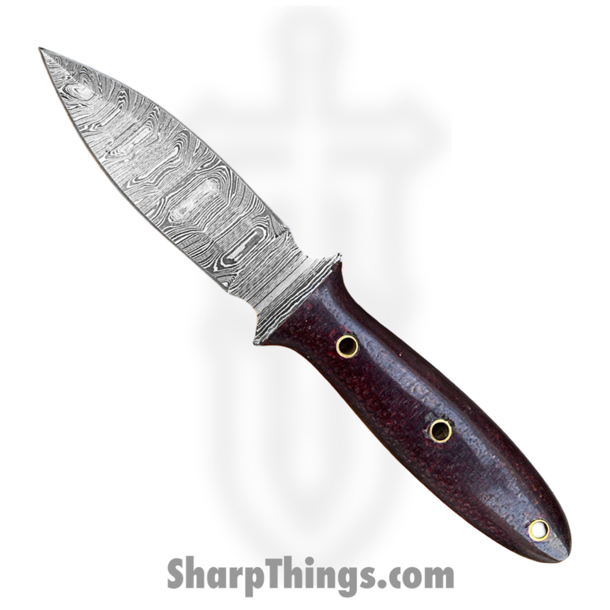 DM001_1.jpg Silverline USA - DM001 - Damascus Dagger - Fixed Blade Knife - 1095 HC Damascus Dagger - Micarta - Brown - Image 1