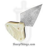 Silverline USA - DM003 - Mini Push Dagger - Fixed Blade Knife - 1095 HC Damascus Spear Point - Resin - White