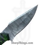 Silverline USA - DM010 - Skinner 9" - Fixed Blade Knife - 1095 HC Damascus Drop Point - Wood - Green - Image 3