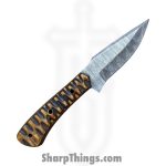 Silverline USA - DM012 - Skinner 9" - Fixed Blade Knife - 1095 HC Damascus Drop Point - Wood - Brown|Black - Image 2