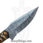 Silverline USA - DM012 - Skinner 9" - Fixed Blade Knife - 1095 HC Damascus Drop Point - Wood - Brown|Black - Image 3