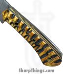Silverline USA - DM012 - Skinner 9" - Fixed Blade Knife - 1095 HC Damascus Drop Point - Wood - Brown|Black - Image 4
