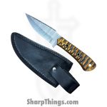 Silverline USA - DM012 - Skinner 9" - Fixed Blade Knife - 1095 HC Damascus Drop Point - Wood - Brown|Black - Image 5