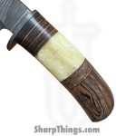 Silverline USA - DM013 - Hunter 10" - Fixed Blade Knife - 1095 HC Damascus Clip Point - Walnut - Brown|White - Image 4