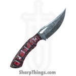 Silverline USA - DM024 - Skinner 9" - Fixed Blade Knife - 1095 HC Damascus Trailing Point - Wood - Red|Black - Image 2