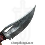 Silverline USA - DM024 - Skinner 9" - Fixed Blade Knife - 1095 HC Damascus Trailing Point - Wood - Red|Black - Image 3