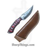 Silverline USA - DM024 - Skinner 9" - Fixed Blade Knife - 1095 HC Damascus Trailing Point - Wood - Red|Black - Image 5