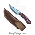 Silverline USA - DM024 - Skinner 9" - Fixed Blade Knife - 1095 HC Damascus Trailing Point - Wood - Red|Black - Image 6