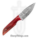 Silverline USA - DM029 - Skinner 6.5" - Fixed Blade Knife - 1095 HC Damascus Clip Point - Resin - Red - Image 2