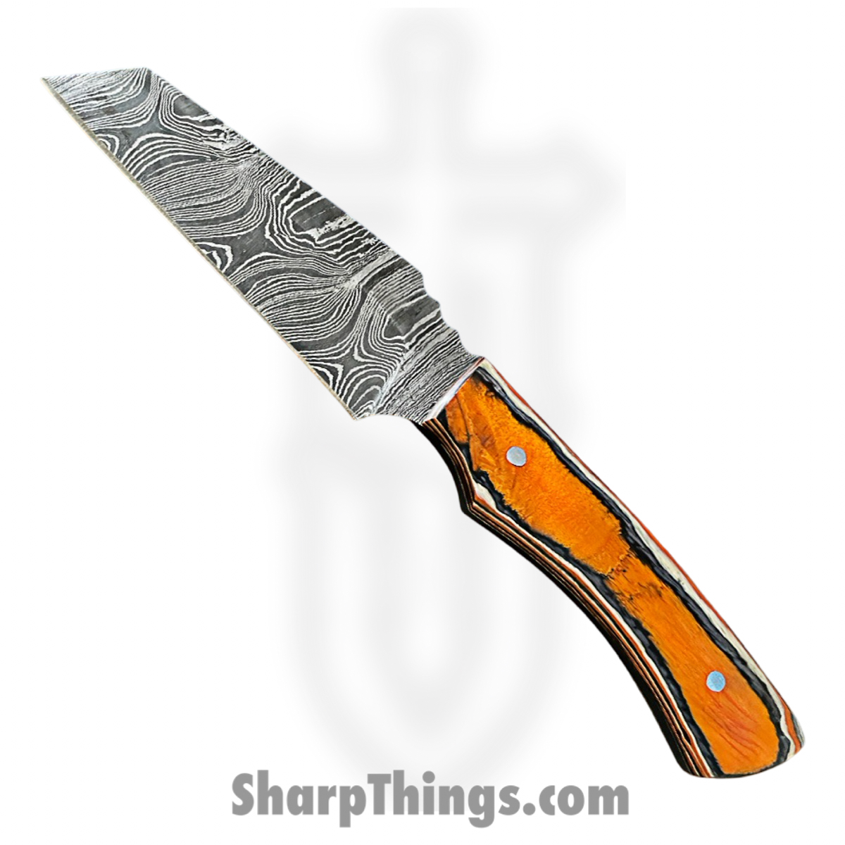 DM035_1.jpg Silverline USA - DM035 - Skinner 9" - Fixed Blade Knife - 1095 HC Damascus Reverse Tanto - Pakkawood - Brown|Black - Image 1