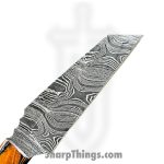 Silverline USA - DM035 - Skinner 9" - Fixed Blade Knife - 1095 HC Damascus Reverse Tanto - Pakkawood - Brown|Black - Image 3