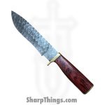 Silverline USA - DM060 - Hunter 13" - Fixed Blade Knife - 1095 HC Damascus Recurve - Wood - Red