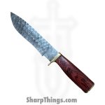 Silverline USA - DM060 - Hunter 13" - Fixed Blade Knife - 1095 HC Damascus Recurve - Wood - Red - Image 2