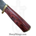 Silverline USA - DM060 - Hunter 13" - Fixed Blade Knife - 1095 HC Damascus Recurve - Wood - Red - Image 5