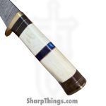 Silverline USA - DM1255 - Hunter 13" - Fixed Blade Knife - 1095 HC Damascus Recurve - Bone - Brown|White - Image 4