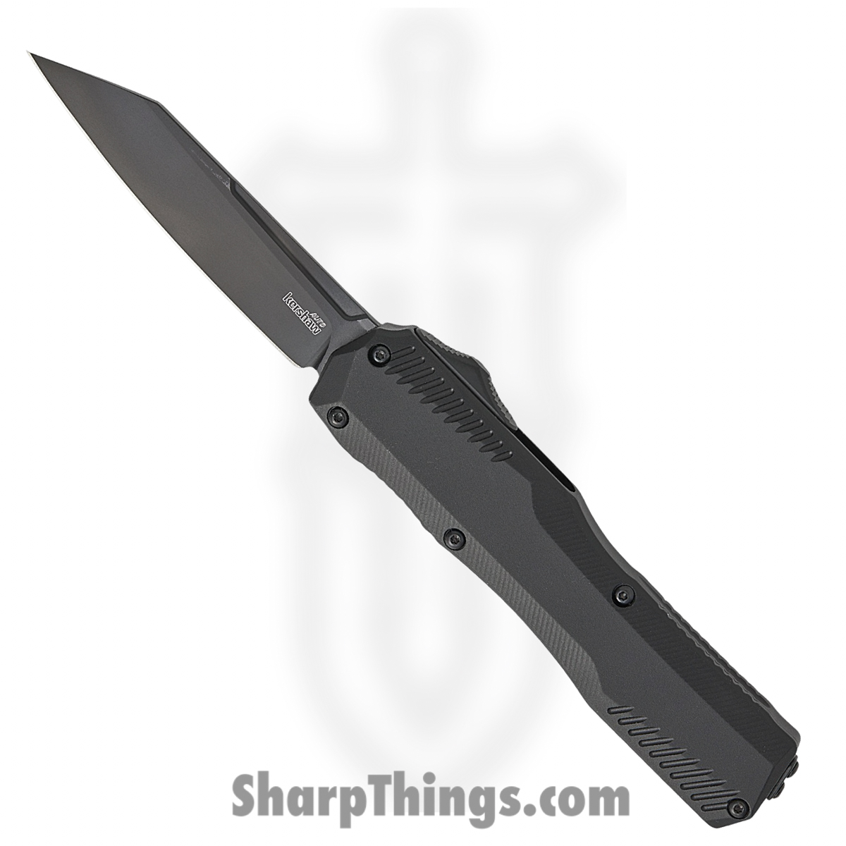 KS9000RBLK_1.jpg Kershaw - KS9000RBLK - Livewire - OTF Auto - CPM MagnaCut Coated Reverse Tanto - Aluminum - Black - Image 1