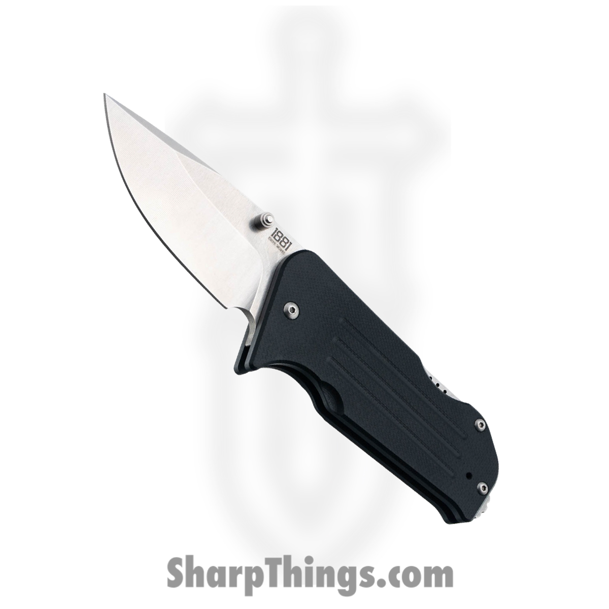 MMS007_1.jpg 1881 Knife Works - MMS007 - Broadway - Folding Knife - S45VN Tumbled Drop Point - G10 - Black - Image 1