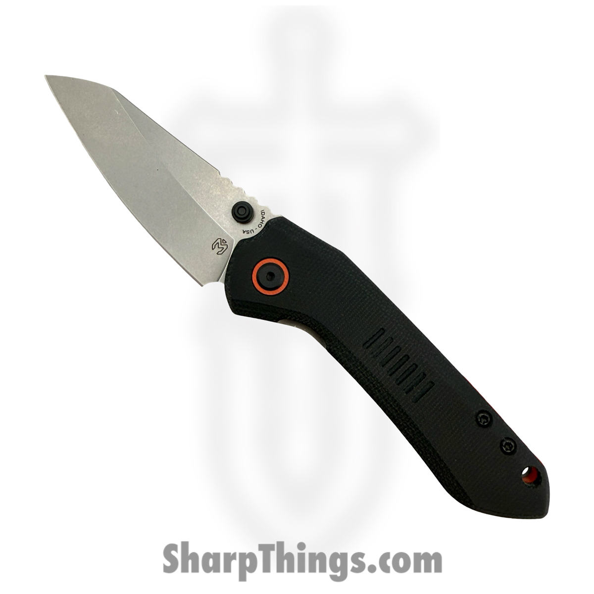 OVBlkCMORGSW_1.jpg Millit Knives - OVBlkCMORGSW - Overland - Folding Knife - CPM MagnaCut Stonewash Sheepsfoot - Canvas Micarta - Black - Image 1