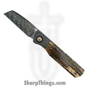 Pena Knives - PenaCustA1022 - Luxe - Folding Knife - 3V Low Layer Core Damascus Tanto - Mammoth - Brown