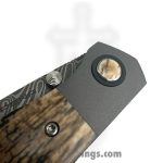 Pena Knives - PenaCustA1022 - Luxe - Folding Knife - 3V Low Layer Core Damascus Tanto - Mammoth - Brown - Image 6