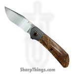 Pena Knives - PenaCustC1022 - La Karla - Folding Knife - AEB-L Satin Clip Point - Mammoth - Brown