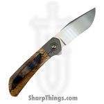 Pena Knives - PenaCustC1022 - La Karla - Folding Knife - AEB-L Satin Clip Point - Mammoth - Brown - Image 2