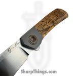 Pena Knives - PenaCustC1022 - La Karla - Folding Knife - AEB-L Satin Clip Point - Mammoth - Brown - Image 4