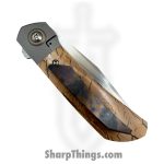 Pena Knives - PenaCustC1022 - La Karla - Folding Knife - AEB-L Satin Clip Point - Mammoth - Brown - Image 6