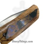 Pena Knives - PenaCustC1022 - La Karla - Folding Knife - AEB-L Satin Clip Point - Mammoth - Brown - Image 8