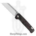 QSP - QS130V2F1 - Penguin V2 - Folding Knife - D2 Satin Sheepsfoot - G10 Shredded CF Inlay - Black Red