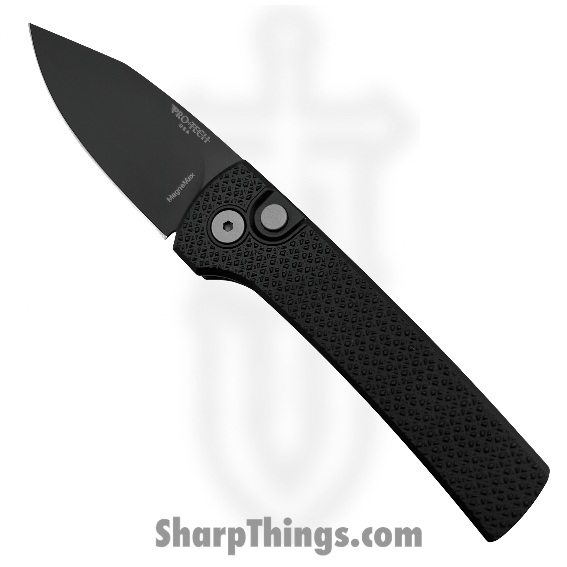 RCS1106_1.png ProTech - RCS1106 - Ramon Chavez Scapegoat - Automatic Knife - CPM MagnaMax Coated Clip Point - Carbide Aluminum - Black - Image 1
