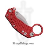 Reate Knives - REA121 - EXO K - Folding Knife - Bohler N690 Stonewash Hawkbill - Aluminum - Red - Image 3