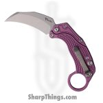 Reate Knives - REA123 - EXO K - Folding Knife - Bohler N690 Stonewash Hawkbill - Aluminum - Purple