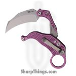 Reate Knives - REA123 - EXO K - Folding Knife - Bohler N690 Stonewash Hawkbill - Aluminum - Purple - Image 2