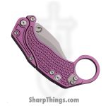 Reate Knives - REA123 - EXO K - Folding Knife - Bohler N690 Stonewash Hawkbill - Aluminum - Purple - Image 3
