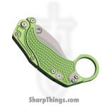 Reate Knives - REA127 - EXO K - Folding Knife - Bohler N690 Stonewash Hawkbill - Aluminum - Green - Image 3