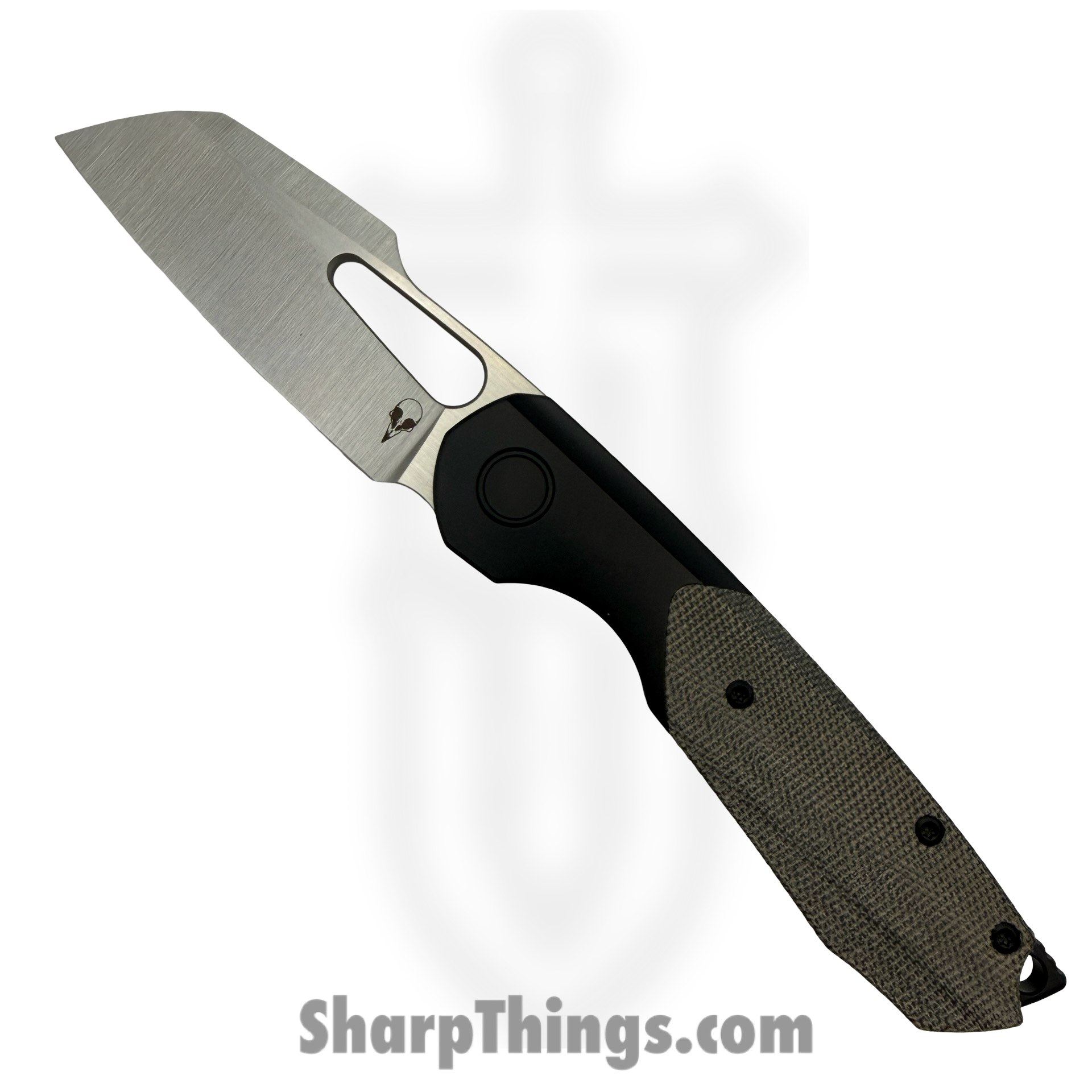 SKCSTRXMIBK_1.png Sparrow Knife Co. - SKCSTRXMIBK - Strix - CPM S90V Satin Sheepsfoot - Titanium|Micarta - Black - Image 1