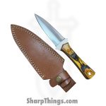 Silverline USA - SS001 - Dagger 9" - Fixed Blade Knife - Stainless Satin DE - Wood - Grey|Yellow - Image 6