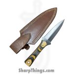 Silverline USA - SS001 - Dagger 9" - Fixed Blade Knife - Stainless Satin DE - Wood - Grey|Yellow - Image 7