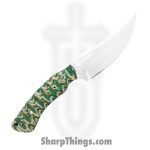 Silverline USA - SS018 - Skinner 9" - Fixed Blade Knife - Stainless Satin Spear Point - Chipped Pakkawood - Green|Tan - Image 2