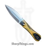 Silverline USA - SS021 - Dagger 6" - Fixed Blade Knife - Stainless Satin DE - Wood - Grey|Yellow