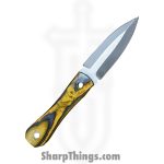 Silverline USA - SS021 - Dagger 6" - Fixed Blade Knife - Stainless Satin DE - Wood - Grey|Yellow - Image 2