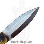 Silverline USA - SS021 - Dagger 6" - Fixed Blade Knife - Stainless Satin DE - Wood - Grey|Yellow - Image 4